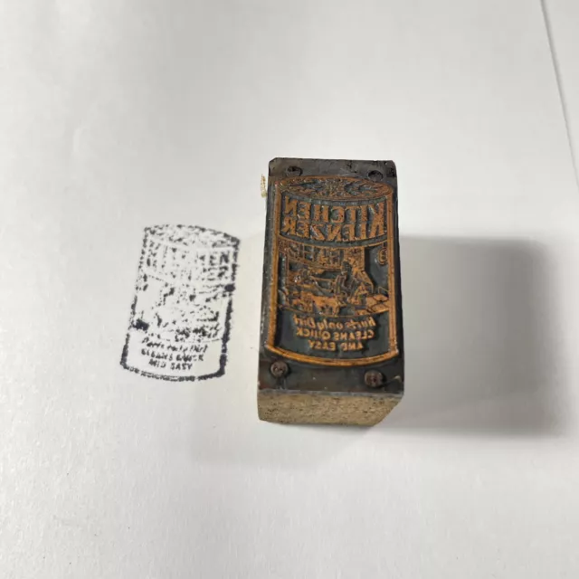 vintage letter press printing block Kitchen Klenser