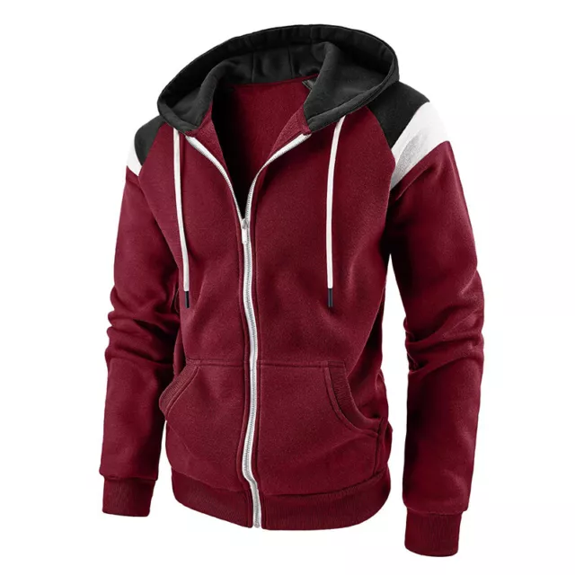Men's Athletic Warm Soft Sherpa Lined Fleece Zip Up Sweatshirt Jacket Hoodie 3XL