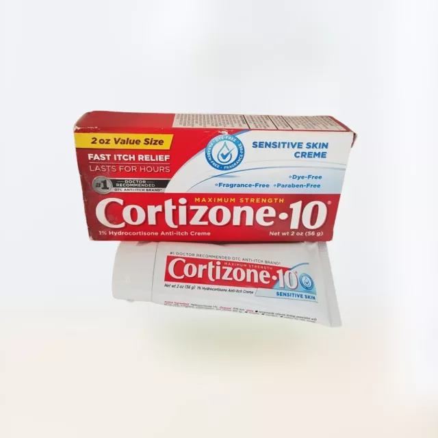 Cortizone 10 Maximum Strength SENSITIVE SKIN Anti-Itch Relief Cream 2 oz 1/25