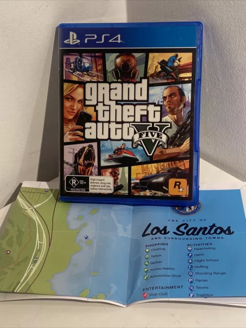 PS4 GTA 5 Grand Theft Auto V Complete With Map