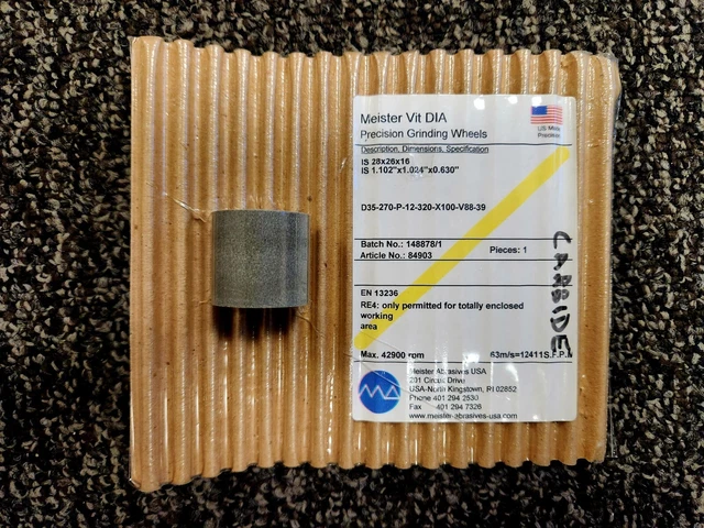 Meister Abrasives Vit CBM Internal Grinding Wheel 28x26x16 1.102"x1.024"x.630" D