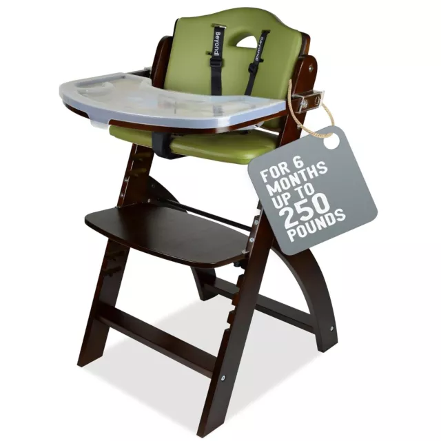 Abiie Beyond Junior Convertible Wooden High Chairs for Babies & Toddlers. 3-in-1