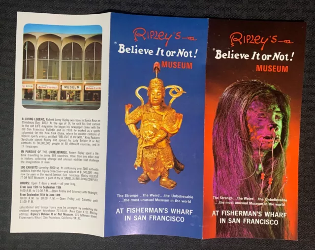 1960's RIPLEY'S BELIEVE IT OR NOT MUSEUM Souvenir Fold-Out VG+ 4.5 Fishermans
