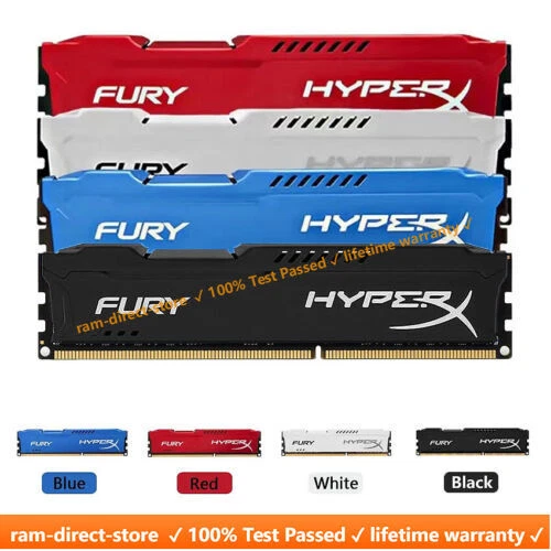 HyperX HX316C10FBK2 / 8 Fury, negro, RAM, DDR3, 8GB (kit 2x 4 GB), 1600MHz, CL10, UDIMM de 240