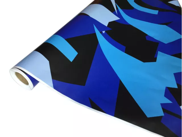 8,29€/m² Camouflage Autofolie 10m x 152cm Luftkanäle Schwarz Blau Himmel.b #34