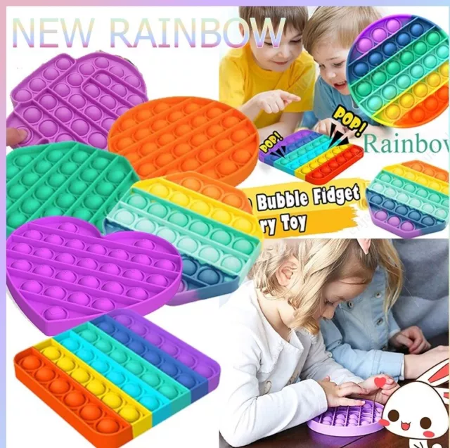 Pop Its Rainbow Fidget Toy Push bubble stress relief kids pop it tiktok 2021 HOT