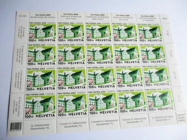 SVIZZERA 1918/21  2005 Pro Patria 4v  (4 Foglio da Collezione 25 valori)  2