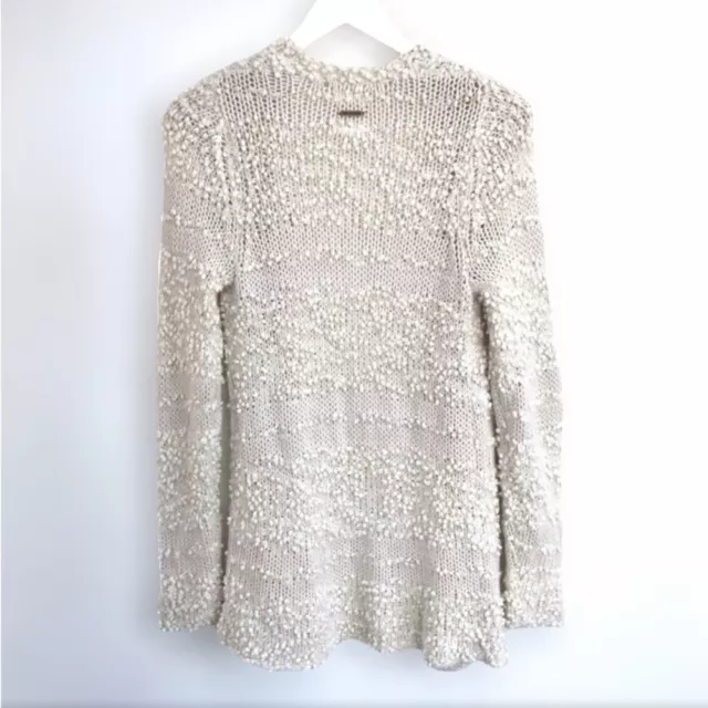 Billabong All Fur You Popcorn Long Ivory Open cardigan  Size S 3