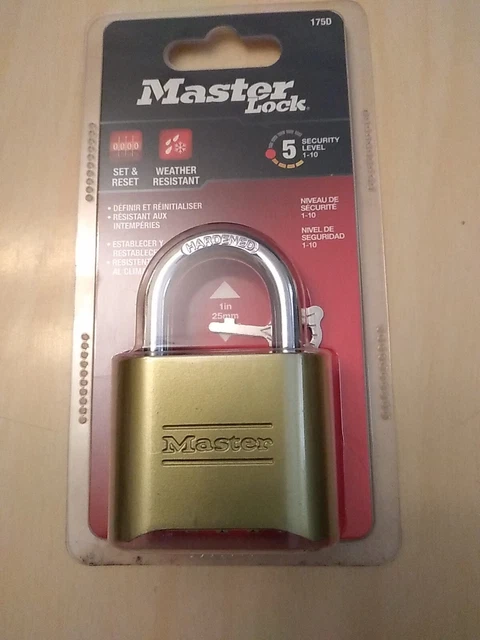 Master Lock 175D Combination Padlock Brand New In Sealed Packaging