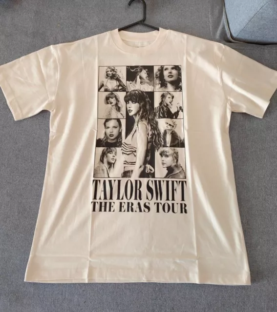 Size M - Taylor Swift The Eras Tour Beige T Shirt (OFFICIAL MERCH) - Brand NEW