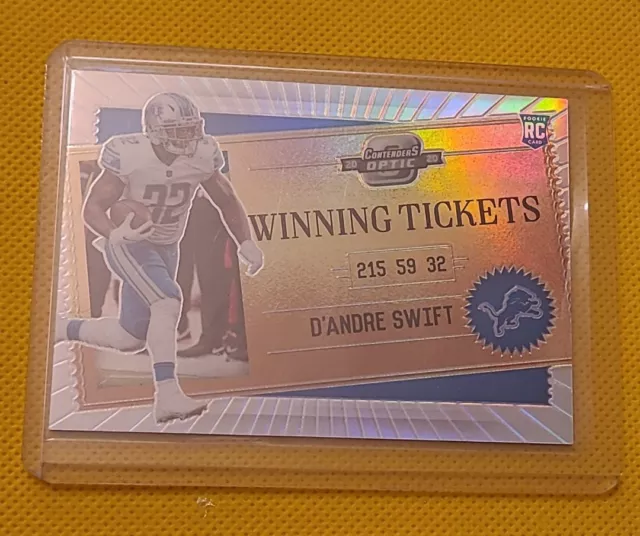 2020 Contenders Optic Winning Tickets D'Andre Swift #WT22 Silver Prizm Rookie RC