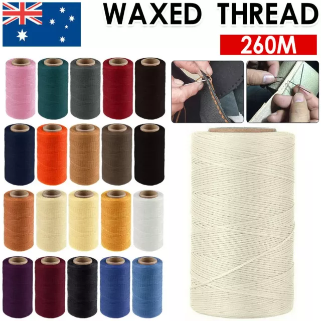 0.8-1MM 260m 150D Leather Sewing Waxed Thread Hand Stitching Craft Repair Cords