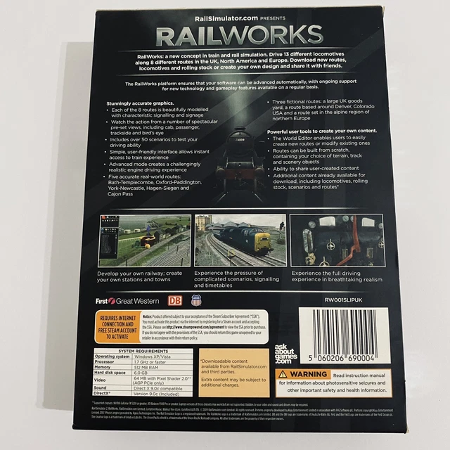 Railworks Game TRAIN SIMULATOR RAILWORKS PC DVD Windows Game Rail Simulator 2 ...