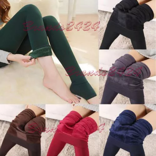 Fleece Lined Leggings Women Thick Soft High Waisted Tummy Control Thermal  Pants