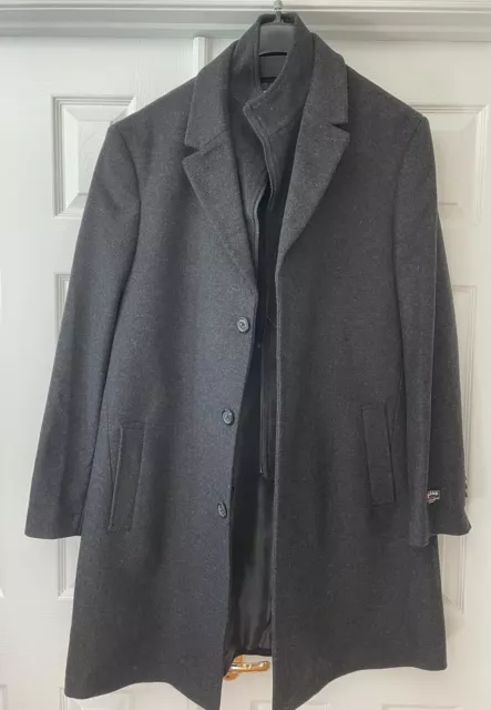 KIRKLAND SIGNATURE COSTCO Mens Wool Cashmere Blend Overcoat Dress Coat ...