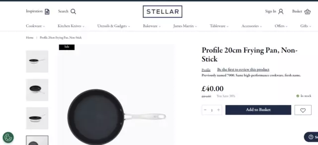 Stellar 7000 20cm Frying Pan - Stainless Steel - Non-Stick Pan