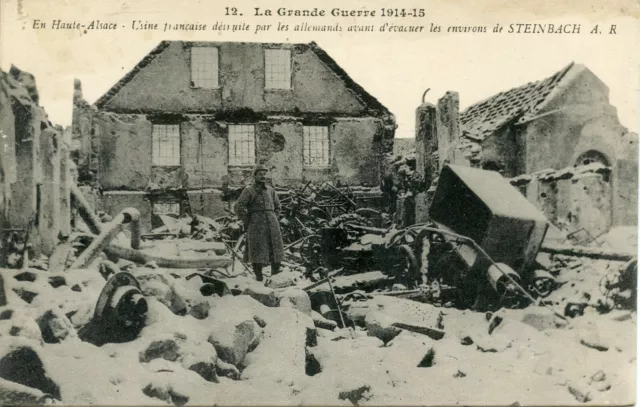 Cpa // Military War / French Factory Destroyed Around Steinbach