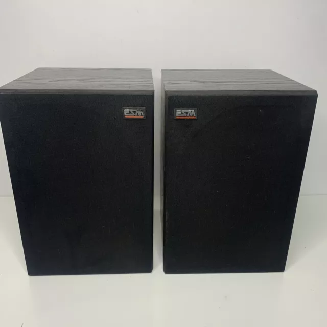 Set of 2 Energy ESM-4 Bookshelf Speakers NEEDS NEW FOAM 60W TESTED Free Shipping