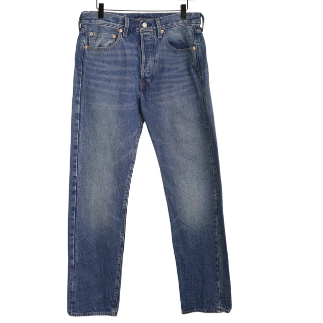 Uomo Levi Strauss & Co 501 Jeans Blu Cotone Elastico Taglia W31 L32 JJF694