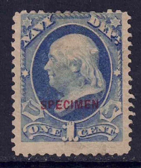 US Scott O35S 1c Navy Department Official Stamp “Specimen” NGAI S16