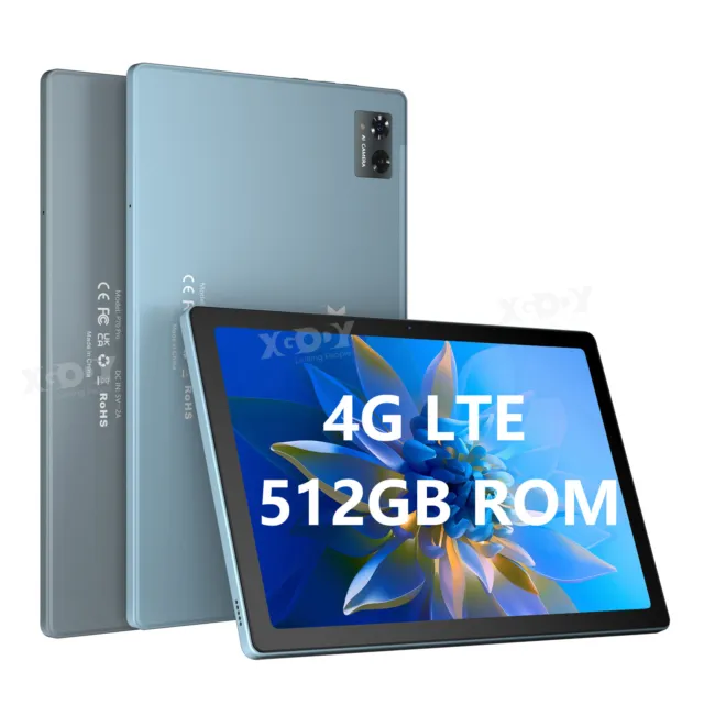 Dual SIM Tablet 4G LTE PC Android 12 10 Inch 8GB RAM 512GB ROM 7500mAh WIFI  NEW