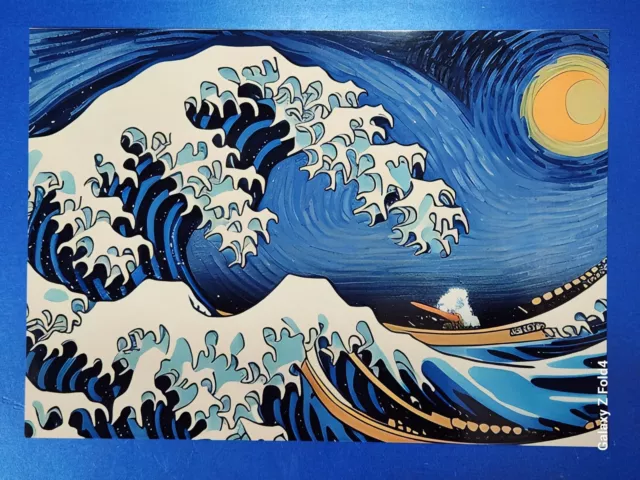 A3 Japanische Kunstdruck Van Gogh Stil Große Welle Off Kanagawa Katsu . Hokusai