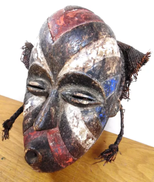 RARE Polychrome African Authentic Old KUBA MASK from DRC [Boston Primitive] LOOK