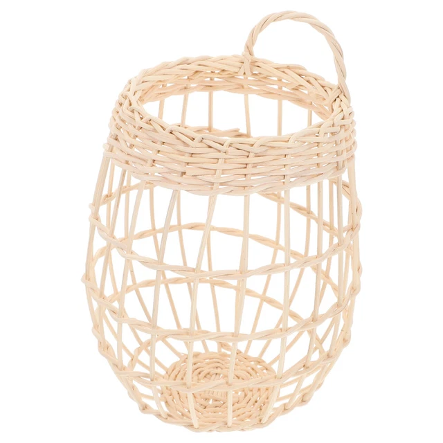 Cestino per il pane in Rattan intrecciato a mano cibo frutta verdura cestini da portata con coperchio antipolvere organizzatore per dispensa per cucina  15