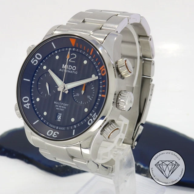 Mido Multifort Chronograph Stahl 44mm Automatik Uhr mit Papieren xxyy