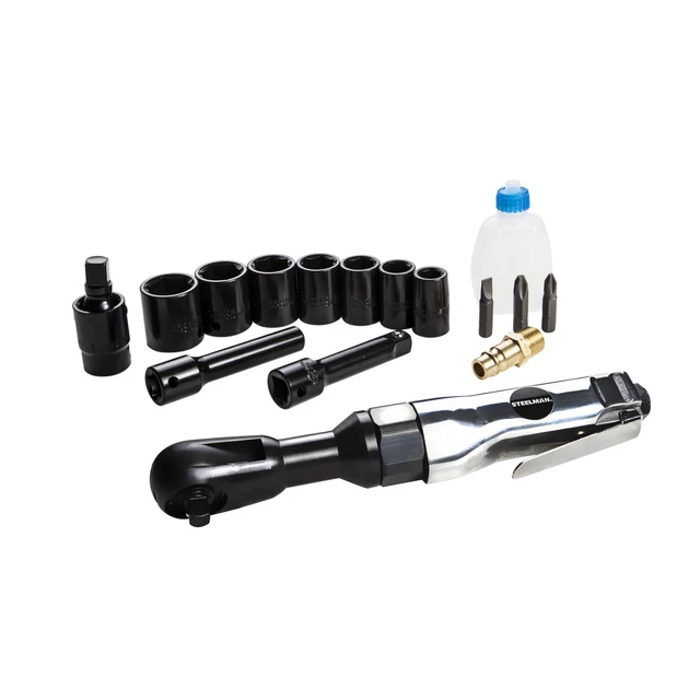 Steelman 3/8 in. Drive Air Ratchet Kit / Impact Socket Set 130K