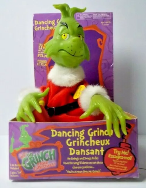 Dancing Grinch Animated Christmas Plush Gemmy Industries Inc. NIB Works