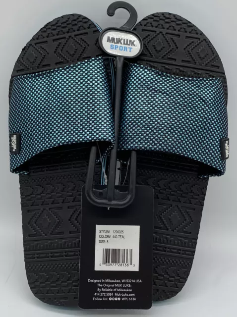 MUK LUKS MUKLUK SPORT Black & Blue MYRA Slide Sandals - Women's Sizes 7, 8, 9