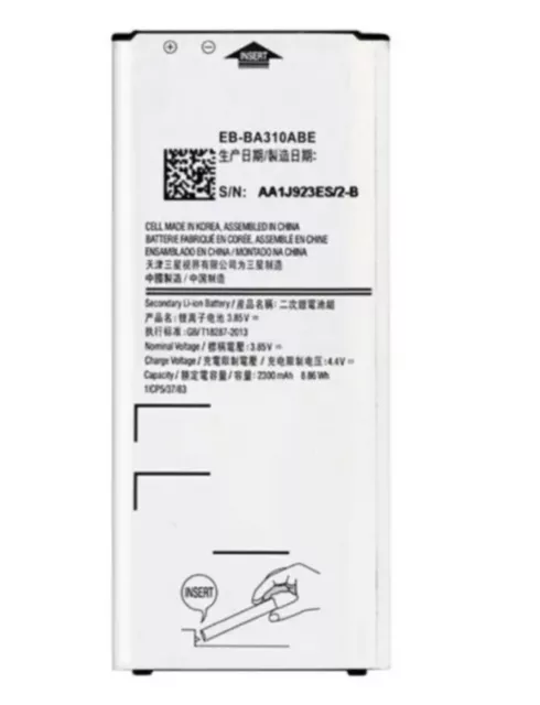 BATTERIA PER SAMSUNG GALAXY A3 2016 SM-A310F EB-BA310ABE NUOVA 2300mah