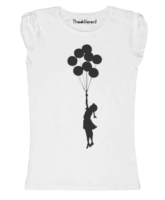 New T-Shirt Donna Fiammata Bambina Palloncini Vola Idea Regalo