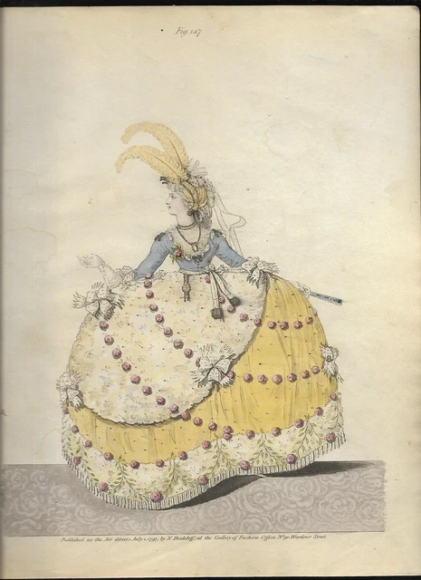 HEIDELOFF    GEORGIAN Fashion Plate      COURT DRESS     JULY 1797