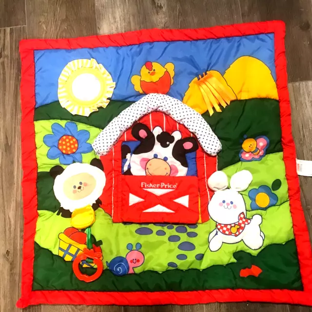 Vintage Fisher Price 1993 Deluxe Discovery Baby Play Mat Quilt #1107