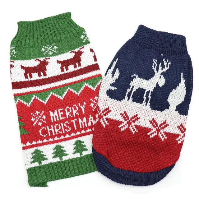 Maglione natalizio a mezza manica per cani Gatto abbigliamento vestiti Christmas