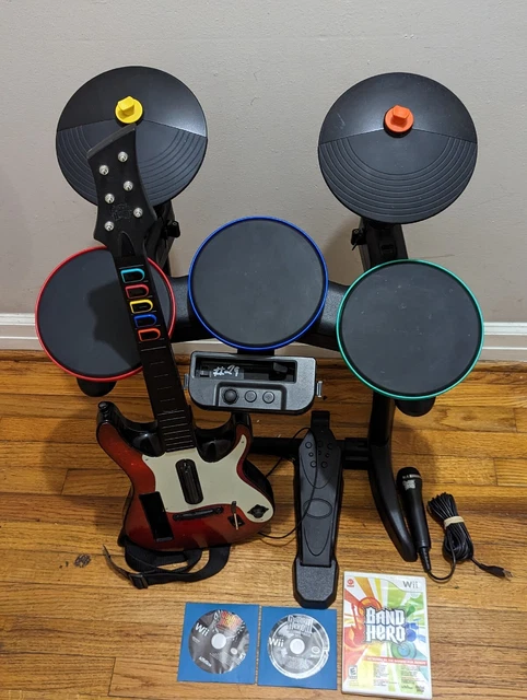 Guitar Hero Warriors of Rock Band Hero Wii Bundle Drums, guitar, games Mic