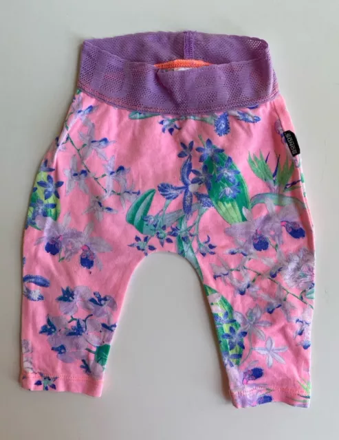 Bonds baby girl size 0-3 months pink purple floral leggings pants, VGUC