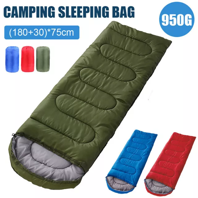 4 Season XL Single Person Envelope Zipper Sleeping Bag Outdoor Camping Hiking UK