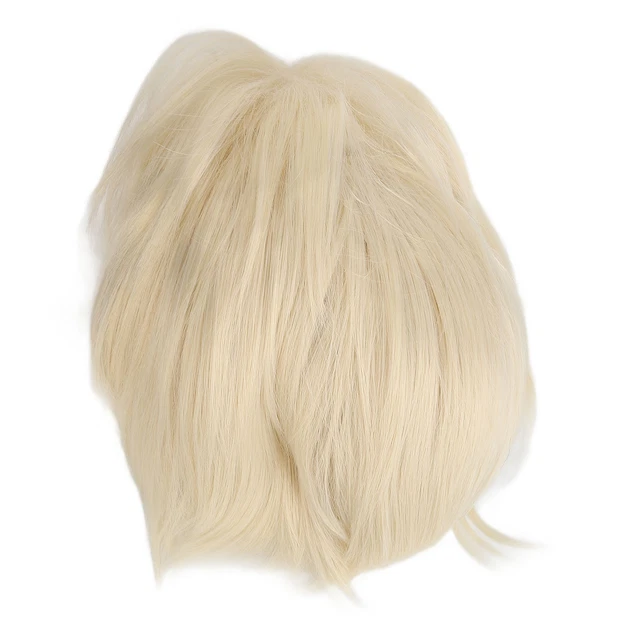 Men Short Blonde Wig Synthetic Secure Fit Fluffy Heat Resistant Costume Blon Zz1
