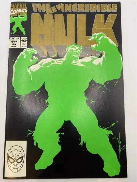 INCREDIBLE HULK #377 2nd Print Gold SIGNED Bob McKleod Marvel Comics 1991 VF/NM