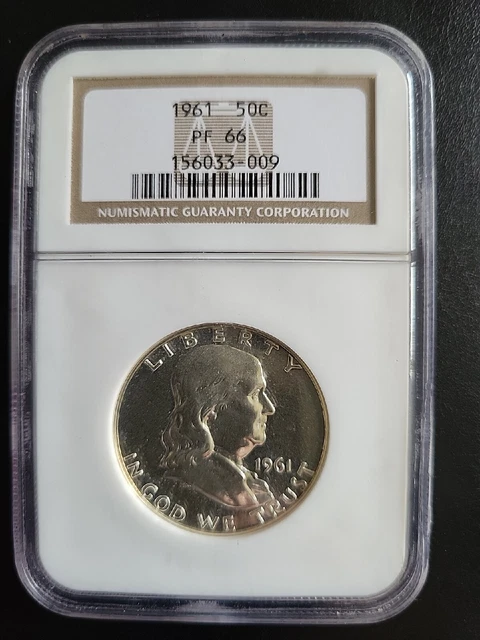 1961 Franklin NGC PF 66 Proof Silver Half Dollar 50c PR Beauty Spot & Haze Free