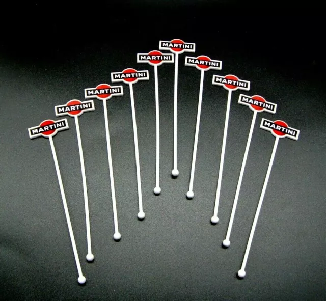 10 Martini Stirrer mit Logo/Schriftzug - Cocktail, Rührstab, Bar, Aperitif Neu