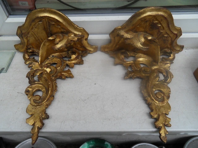 20e siècle Console murale italienne de style baroque, dorée et sculptée | €2,000