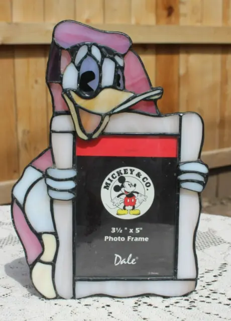 Dale Tiffany Inc Donald Duck Mickey & Co stained glass picture frame