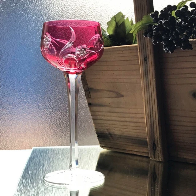 Nice Covered Red Old Baccarat Römer Wine Glasss1137 USED FS