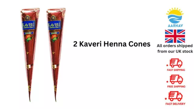 2 Organic Dark Brown Kaveri Henna Bridal Mehndi Cone Wholesale Price Pure&Fresh