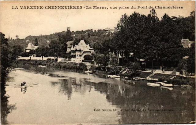 CPA La VARENNE-CHENNEVIERES - La Marne vue prise du Pont de Chennevier (390414)