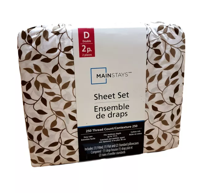 2 Tlg.bettgarnitur Mainstays Mélange de Coton Drap Housse Litterie Drap